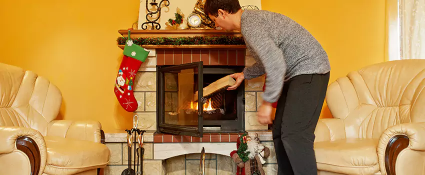 Rusted Metal Fireplace Restoration in Downtown Dallas, Texas
